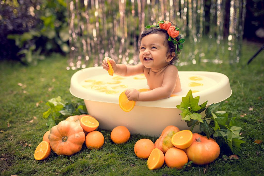 Fruit Milk Bath baby Photoshoot