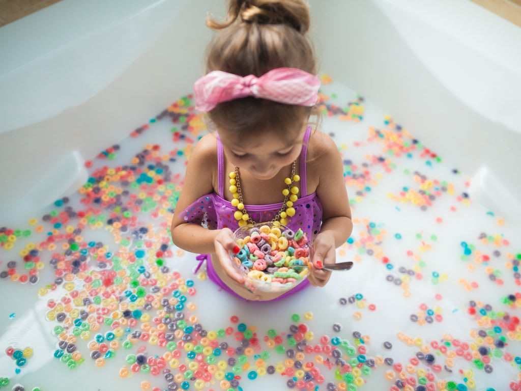 Fruit Loops Milk Bath Photoshoot