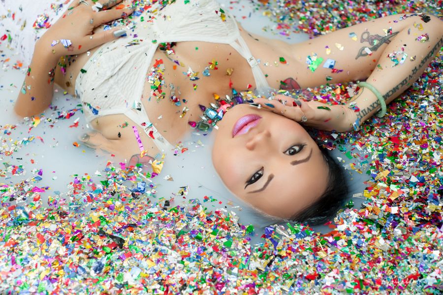 Glitter Milk Bath Photoshoot